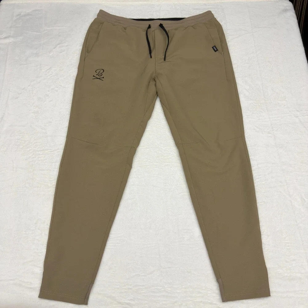 UNRL x Barstool Golf Pants Mens XL Gold Tan Joggers Tapered Stretch Apex